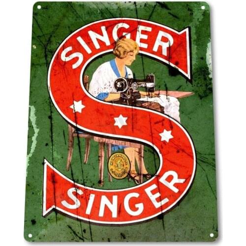 Tin Sign Sign Singer Sewing Machine Tin Metal Sign Metal Tin Sign Decor Iron PainTing Designable Customization