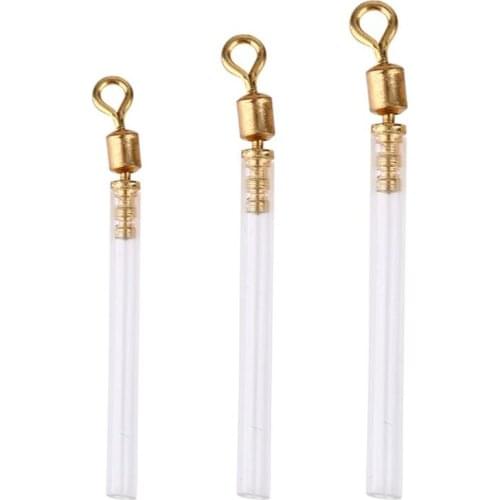 50pcs/Lot New Copper Fishing Swivel Head With Tube Rotatary Float Adapters Sea Fishing Float Buoy Seat Connector Accessories