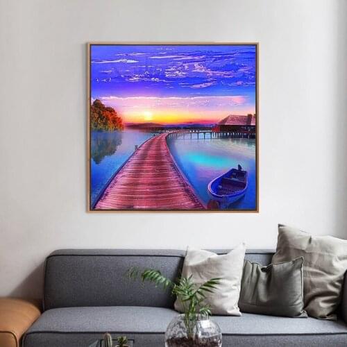 Muxun Diamond Mosaic 5D Landscape Bridge Diy Diamond Painting New 2019 Full Square/Round Diamond Embroidery Sale Home Decorx0221