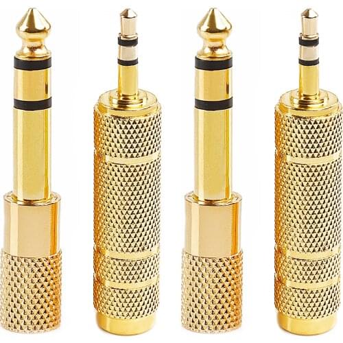 For 4PCS/3.5mm to 6.5mm 6.35mm Male to Female Audio Cable Adapter 6.5 6.35 Plug 3.5 Jack Stereo AUX Converter Amplifier