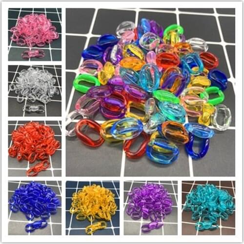 50pcs/15x10mm Transparent Acrylic Chain Links DIY Charm Accessories for Jewelry Making