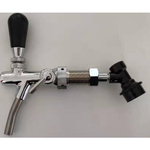Home Brew Draft Beer Faucet Adjustable Beer Tap Faucet with Flow Controller Chrome Plating Shank with Thread Ball Lock