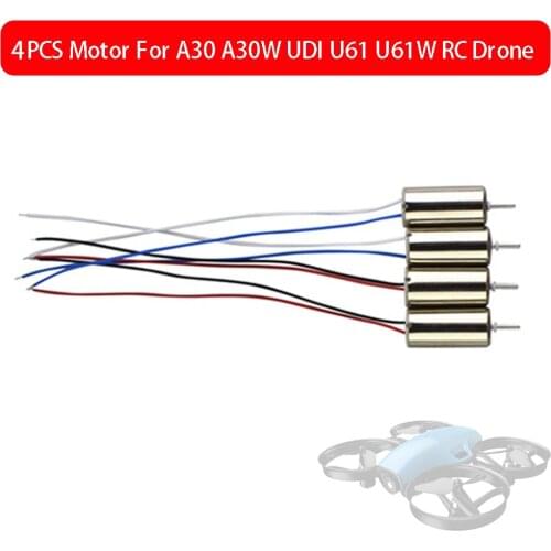 4PCS Motor For A30 A30W UDI U61 U61W Drone RC Helicopter Spare Parts