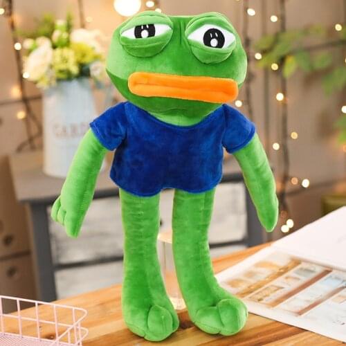 50-90cm Creative Sad Frog Plush Toy Cute Magic Expression Pepe 4chan Meme Toys Stuffed Animal Dolls For Kids Lovely Gift