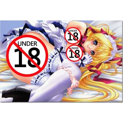 Maid Blonde Girl Canvas Painting Japanese Anime Poster Print Wall Art Picture Modern Living Room Decor