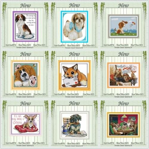 Hunting dog shepherd Bigfoot animal painting counted printed on canvas DMC 14CT 11CT Cross Stitch Needlework Sets Embroidery kit