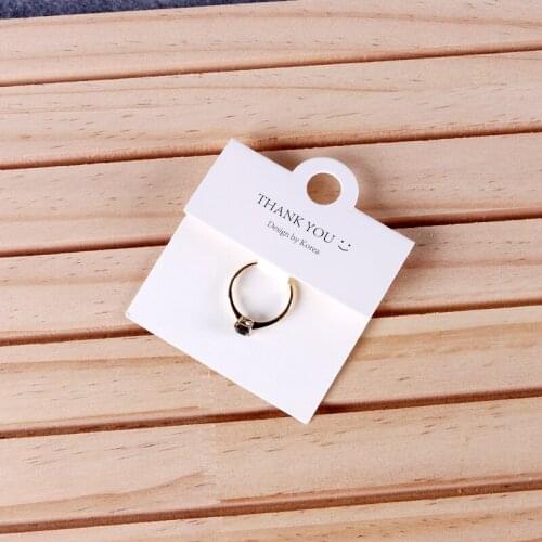 Wholesale 100pcs White Ring Display Card Cardboard For Ring Hang Tag Card DIY Paper Card Jewelry Cards
