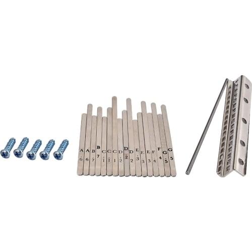 Tooyful Exquisite 1 Pack Stainless Steel Keys Kits Hardware for 17 Keys Thumb Piano Kalimba Replacement Parts DIY