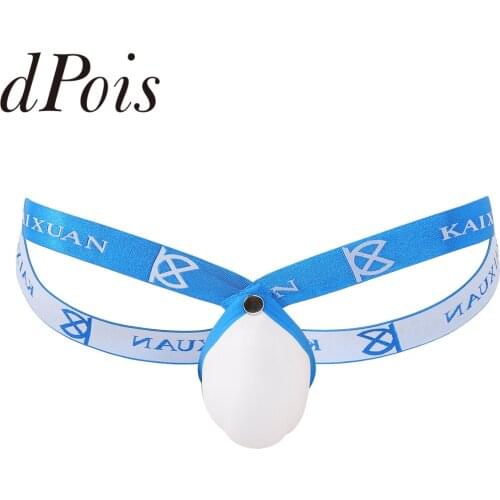 Mens Stretchy Jockstrap Thong Briefs Underwear Homme Open Butt U Shape Sponge Bulge Pouch Low Rise Panties Male G-string Thong