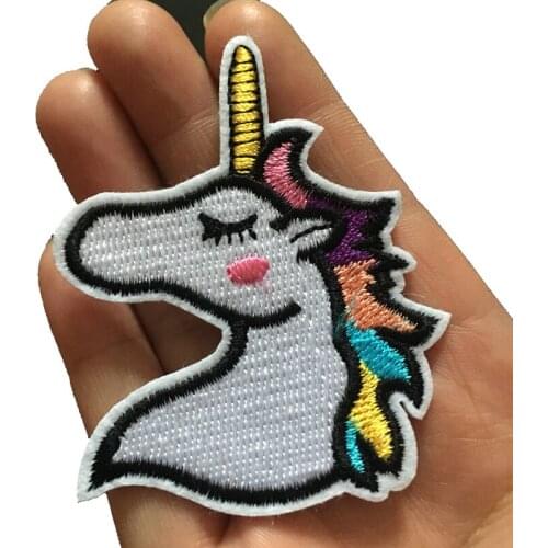 2019 New Small Unicorn Embroidered ironon Patches for Clothes Cartoon animal Embroidery Appliques 10pcs/lot
