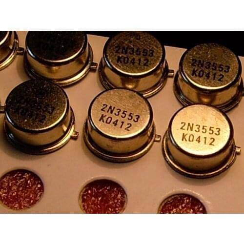 New 2N3553 TO-39 Gold seal small iron cap