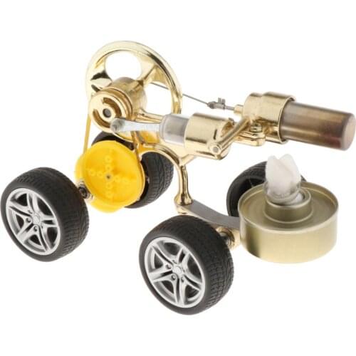 Retro Stirling Car Engine Model Kit Steam Physics Science Toy Props Gifts