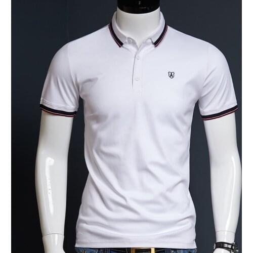 Fashion Men Polo Short Sleeve Polo Shirt Men White Cotton Polo New Clothing Summer Casual Tops