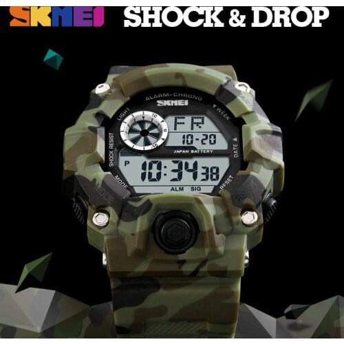 SKMEI G Style Men Sports Watches Chronograph Military Digital Wristwatches Camouflage Shock Resistant Montre Homme Erkek Saat