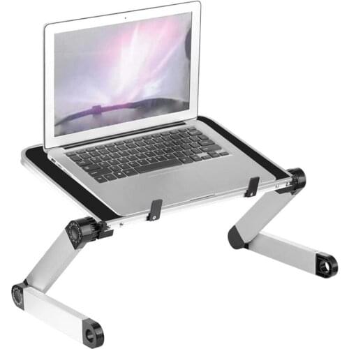New Aluminum Alloy Laptop Portable Foldable Adjustable Laptop Desk Computer Table Stand Tray Notebook Lap PC Folding Desk Table