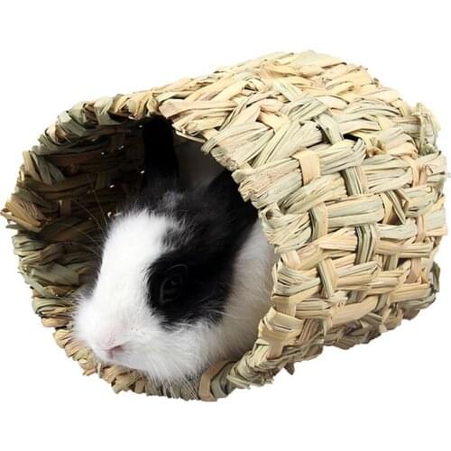 Hamster Grass Tunnel Handmade Rabbit Tunnel Toy Rabbit Grass Hideaway Chew Toy клетка для хомяка Accessories For Small Pets