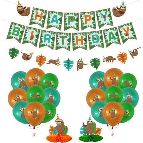 Sloth Birthday Party Decorations Balloons Party Banners Honecyomb Centerpieces for Kids Birthday Wedding Decor Party Supplies