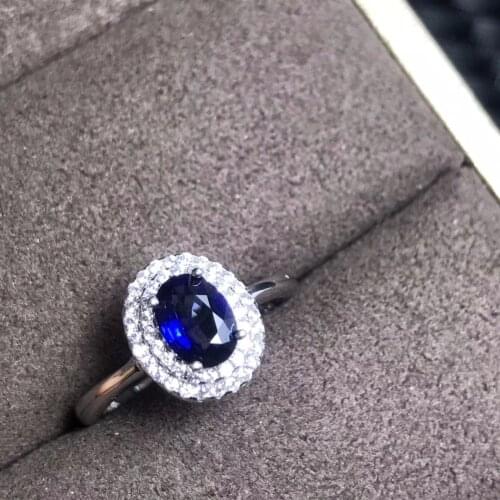 Uloveido 925 Silver Dark Blue Sapphire Promise Ring Classic Rare Gemstone Birthstone Cheap Wedding Jewelry for Women 20% FJ311