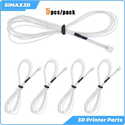 5pcs 3D Printer Parts thermistor 100K ohm NTC 3950 Temperature Sensor White for Reprap ender3 Pro MK8 extruder Hotend thermistor