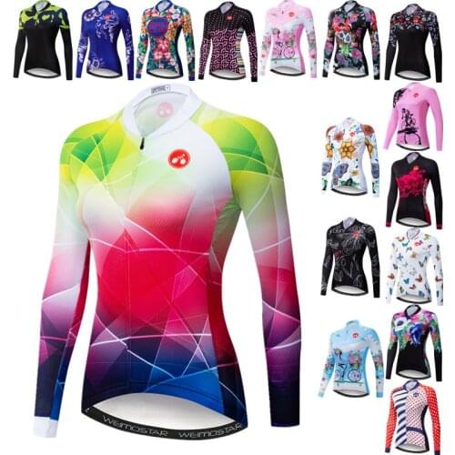 Weimostar Womens Cycling Jersey Long Sleeve Autumn Bicycle Clothes Maillot Ciclismo Mountain Bike Clothing Female Cycle Wear