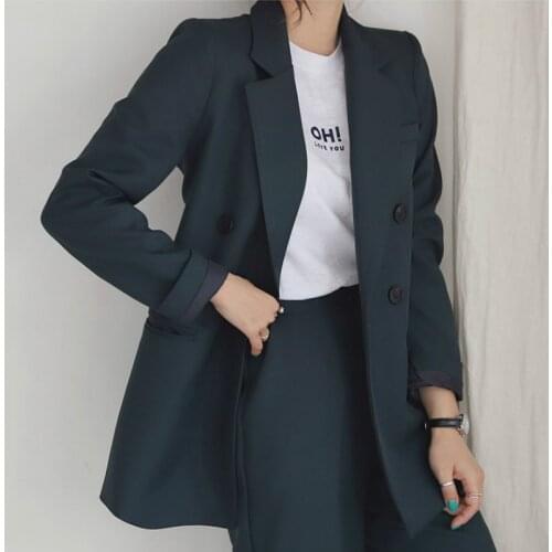Womens suit 2019 autumn new high quality fabric solid color business Slim temperament suit jacket wide leg pants suit