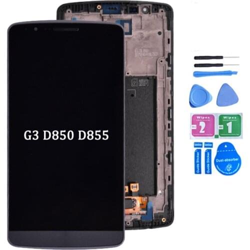 100% Original For LG G3 LCD D850 D851 D855 LCD Display with Touch Screen Digitizer Assembly With Frame free shipping