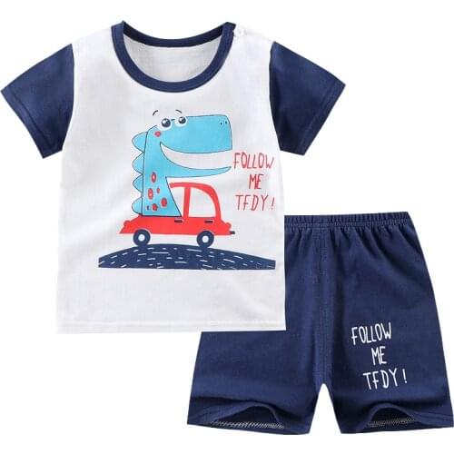 ZWF856 Summer Baby Boy Clothes Children Clothing Sets Suit Baby Boy Kid T shirt+pants Short Sleeve T-shirt Baby Girl Clothes