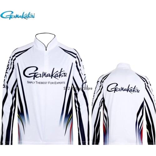 Gamakatsu 2021 Long Sleeve Fishing Clothes Zippers Outdoor Sprots Sunscreen Breathable Ultrathin Summer Anti-UV Fishing Shirts