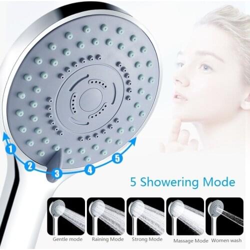 5 Mode Water Saving Shower Head Showering Water Pressure Boost Shower Head Relax Shower Head High Pressure