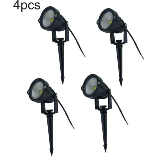 5W LED Landscape Lights 220V Dc12V Waterproof Garden Pathway Walls Trees Flags Outdoor Spotlights with Spike Lawn Lamps