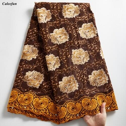 African Dry Lace Fabric High Quality Nigerian Cotton Lace With Stones Embroidery Swiss Voile Lace In Switzerland For Women Y2290