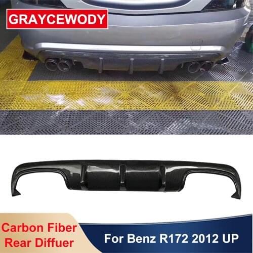 AMG Style Carbon Fiber Real Lip Car Back Bumper Chin Diffuser For BENZ SLK Series R172 Coupe Body Kit Tuning 2012 Up Styling