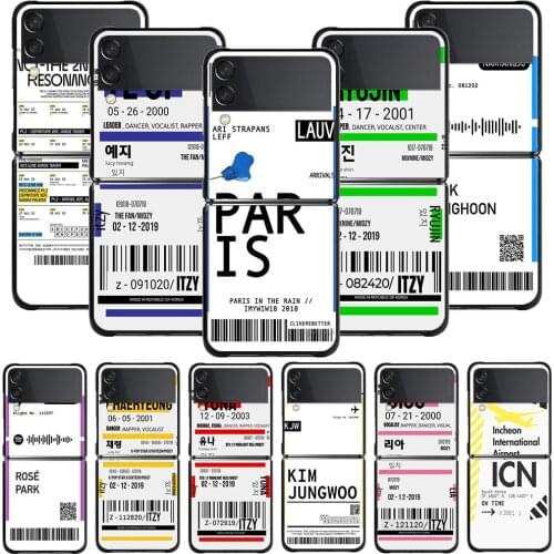 Phone Cases For Samsung Galaxy Z Flip3 5G z flip Z Flip 3 5G Black Case Hard Cover PC Fundas Flight Ticket