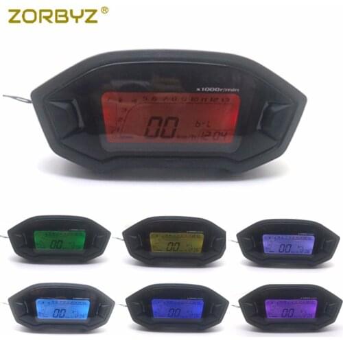 ZORBYZ Digital LCD Backlight Motorcycle Speedometer Odometer Tachometer Gauge