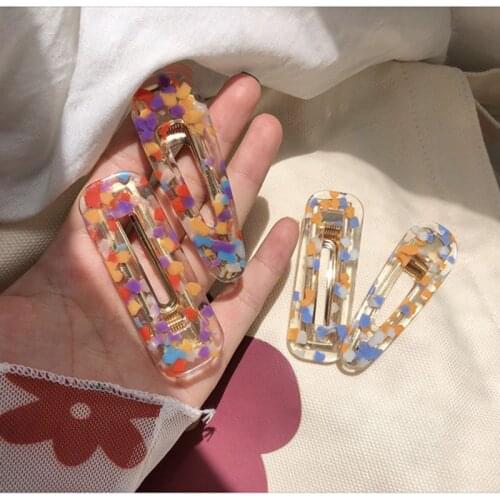 Color Cute Simple Outing Heart Japanese Acetate Hairpin Duckbill Clip Bangs Clip Side Clip Broken Hairpin Hair Accessory Bb Clip