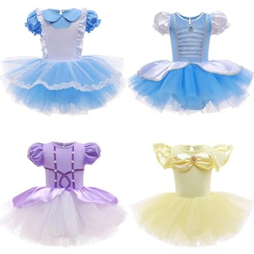 Children Ballet Dance Skirt Baby Girl Cosplay Alice Belle Sofia Cinderella Dress Girl Princess Party Christmas Performance Dress