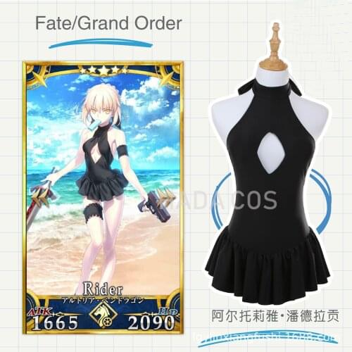 Fate Grand Order Alter Cosplay Neck Openwork Dress Black Halter Dress Suit Swimsuit Store Japanese Anime Dead Pool Water