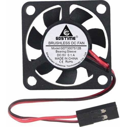 Gdstime 5 sets With Screws DuPont DC 5V 30x30x7mm 3007 2 Wire Brushless Cooler Cooling Fan 30mm x 7mm For Raspberry