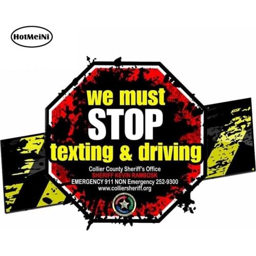 HotMeiNi 13cm x 9cm for The We Must Stop Texting Driving Auto Decal Bumper Window Car Stickers Vinyl Material DIY Hip Hop