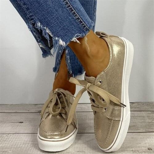 Fashion Womens Casual Flat-Bottomed Single Shoes Lace-Up Soft Sole White Leather Sneakers 2021 Spring And Autumn Hot Sale