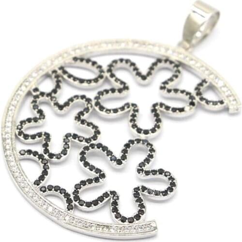 41x20mm New Statement Jewelry for Women Created Blue Aquamarine Bright Zircon Wedding Silver Pendant Fashion Eye Catching