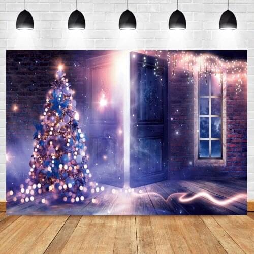 Laeacco Dreamy Christmas Tree Light Bokeh Photography Background Shiny Star Kids Portrait Photocall Backdrop Poster Photo Studio