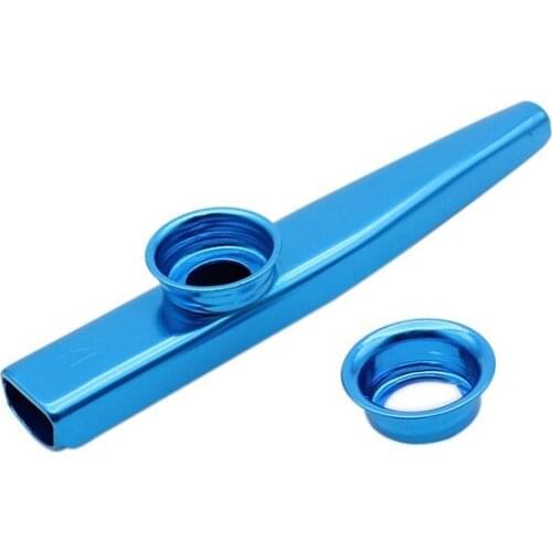 Kazoo Aluminum alloy Metal with 5 pcs Gifts Flute Diaphragm for Children Music-lovers-blue