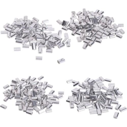 OOTDTY 100 Pcs Fishing Double Tube Copper Line Sleeves Connector Crimp 0.8/1/1.2/1.5mm