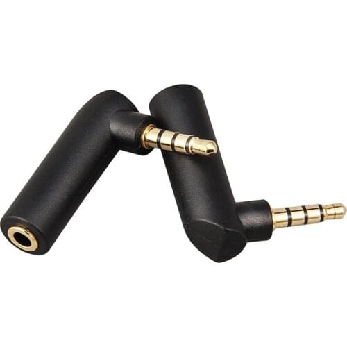 3.5mm Male To Female Audio Converter Adapter 90 Degree Right Angled Connector L Type Stereo Earphone Headphone Jack Plug