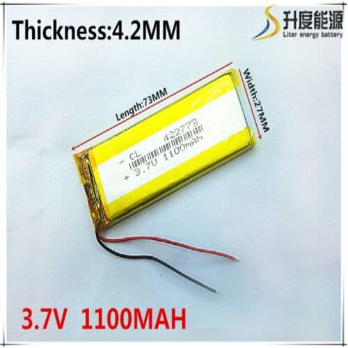 3.7V,1100mAH,[422773] Polymer lithium ion / Li-ion battery for TOY,POWER BANK,GPS,mp3,mp4,cell phone,speaker