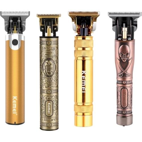 Kemei Professional Barber Shop Pro Li T-Outliner Skeleton Heavy Hitter Cordless Trimmer 0mm Baldheaded Finish Hair Cutting