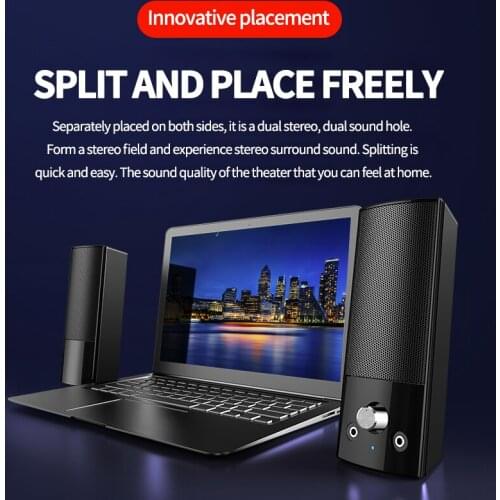 USB Wired and Wireless bluetooth Speaker Computer Bar Stereo Subwoofer Bass Surround SoundBox for PC Laptop phone Tablet MP3 MP4