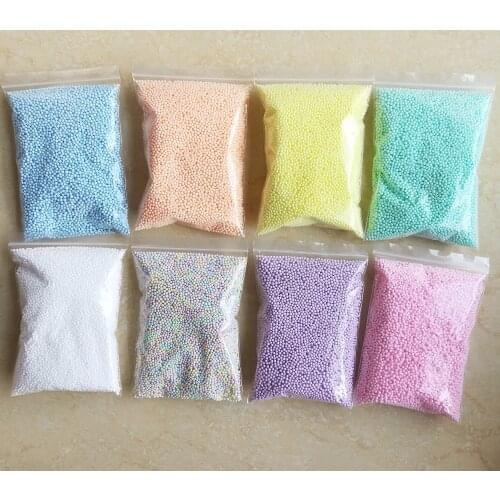 2-4mm DIY Colorful Foam Beads Soft Fluffy Slime Toy Decor Ball ECO-friendly Polystyrene Styrofoam Mini Beads for Art Craft Decor