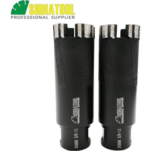 SHDIATOOL 2pcs 35mm 5/8-11 Thread Laser Welded Diamond Dry Drilling Core Bits Side Protection Drilling bit Drill Bit Hole Saw